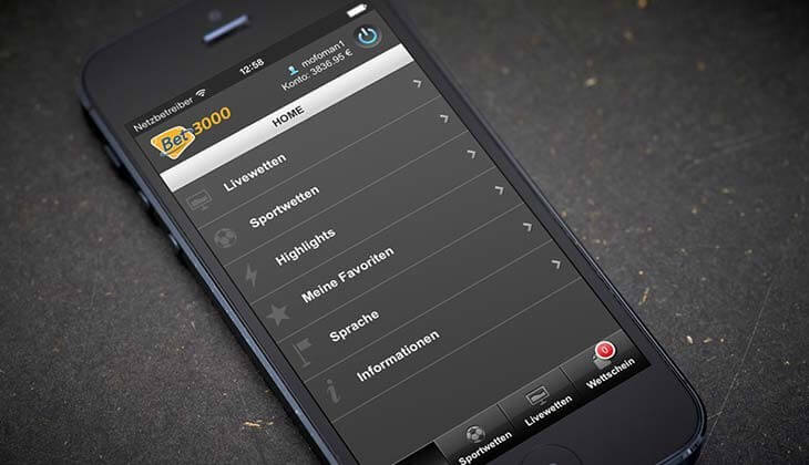 Bet3000 iPhone App